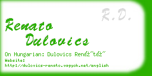 renato dulovics business card